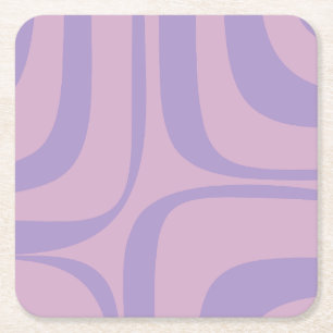 Retro Groove Abstrakt Lila Lavender Lilac Rechteckiger Pappuntersetzer