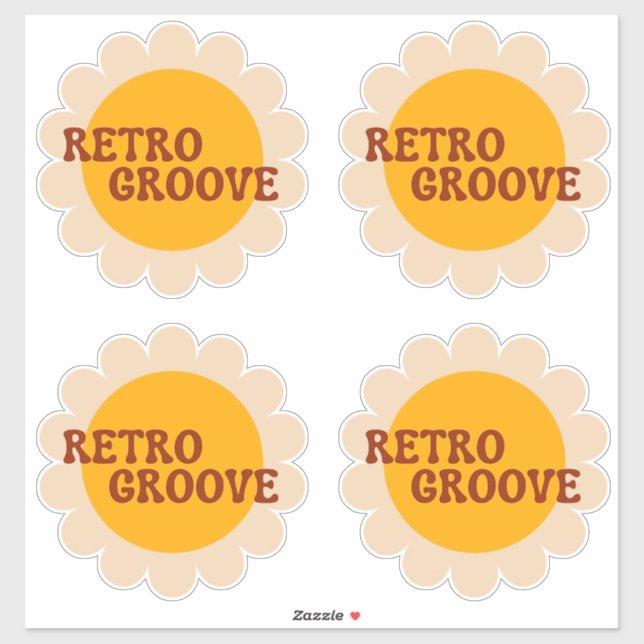 Retro-Groove-Aufkleber Aufkleber (Blatt)