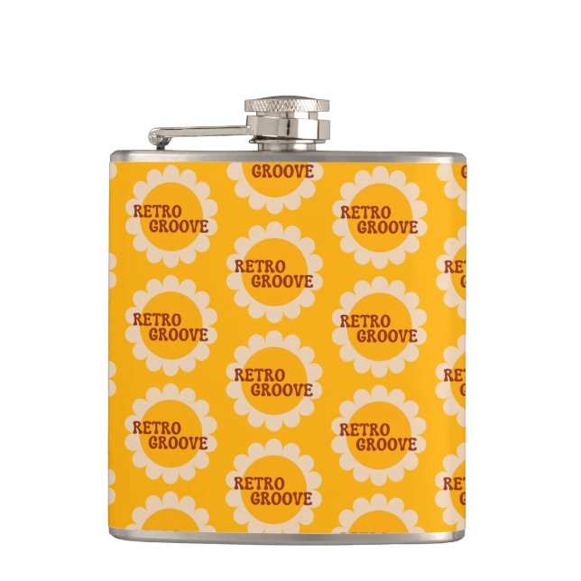 Retro Groove Flask Flachmann (Vorderseite)