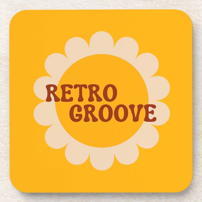 Retro Groove Getränkuntersetzer Getränkeuntersetzer (Vorderseite)