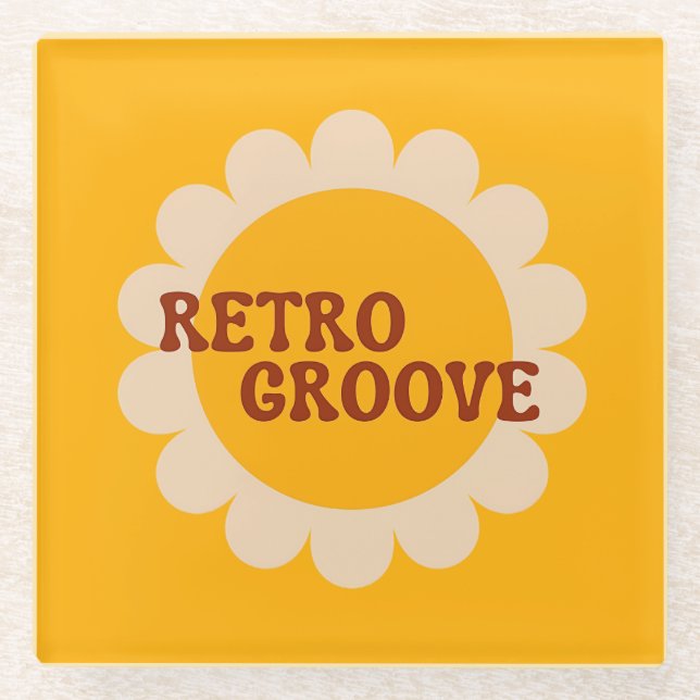Retro Groove Glasuntersetzer (Vorderseite)