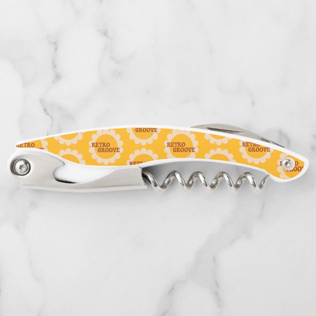 Retro Groove Kellner-Korkenzieher Kellnermesser (Vorderseite)
