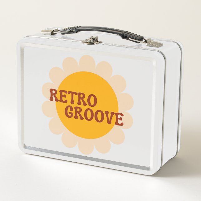 Retro Groove Metal Lunchbox (Vorderseite)