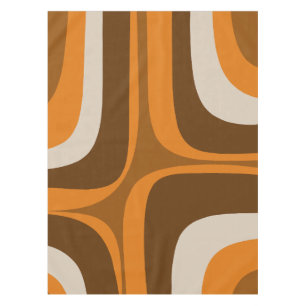Retro Groove Mitte Jahrhundert Modernes Muster 70e Tischdecke