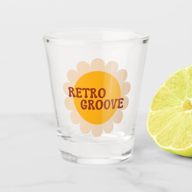 Retro Groove Schnapsglas (Vorderseite)