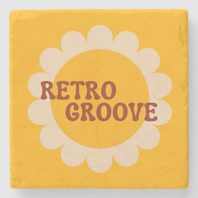 Retro Groove Stein Untersetzer (Vorderseite)