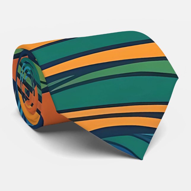 Retro Grooves Neck Tie Krawatte (Gerollt)