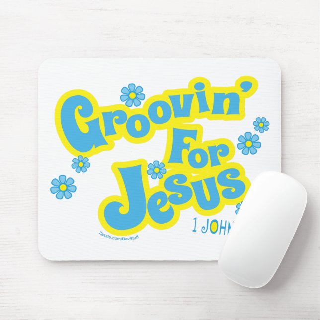 Retro Groovin' für Jesus Christliche Maus Pad Mousepad (Mit Mouse)