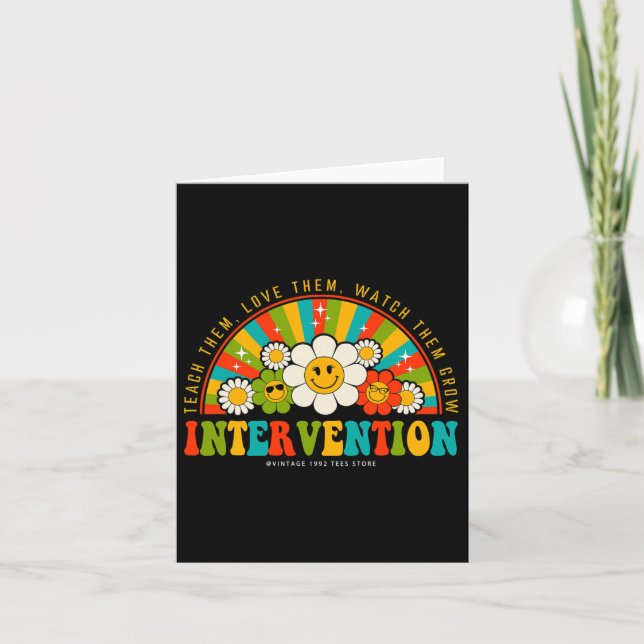Retro Groovy 100 Tage Schullehrer Interventi Karte (Vorderseite)