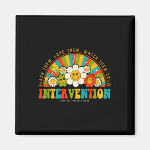 Retro Groovy 100 Tage Schullehrer Interventi Magnet