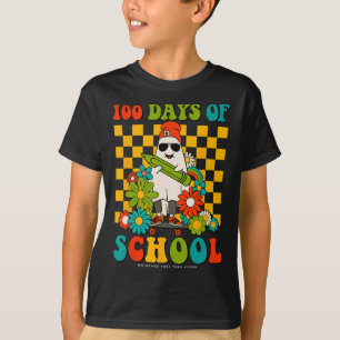Retro Groovy 100 Tage Schullehrer Kinder Ghos T-Shirt