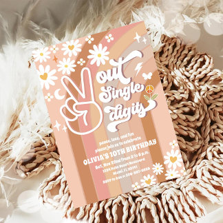 Retro Groovy 10. Geburtstagseinladung Einladung