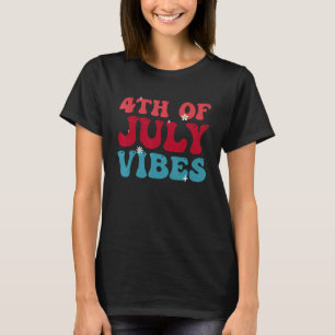 Retro Groovy 4. Juli Vibes America USA 4. T-Shirt