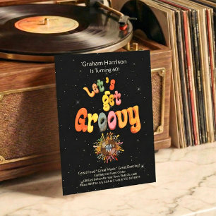 Retro Groovy 60. Geburtstagseinladung Einladung