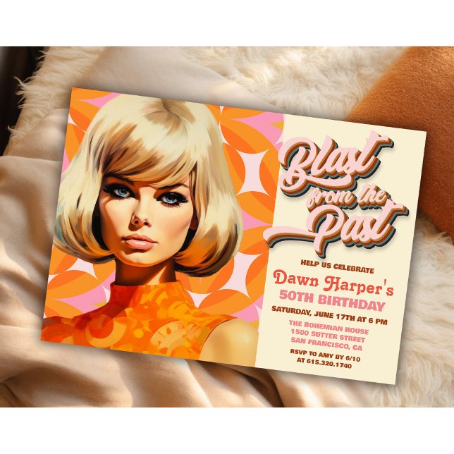 Retro Groovy 60er 70er Einladung (Von Creator hochgeladen)