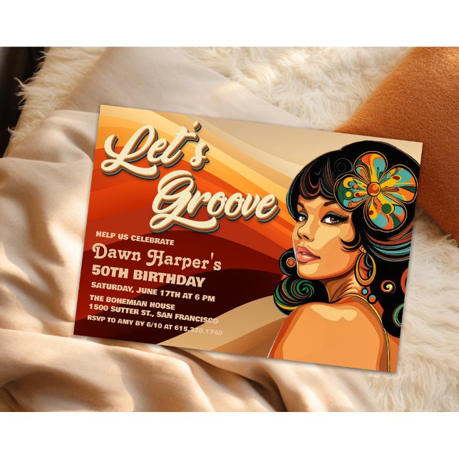 Retro Groovy 60er 70er Einladung (Von Creator hochgeladen)