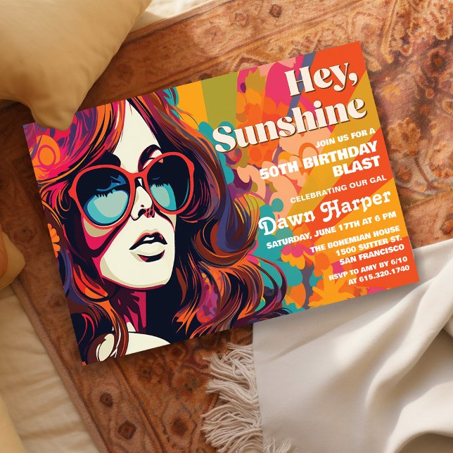 Retro Groovy 60er 70er Einladung (Von Creator hochgeladen)