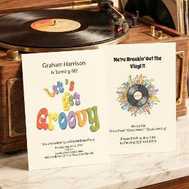 Retro Groovy 60th Birthday Invitation Einladung