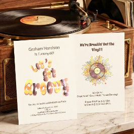 Retro Groovy 60th Birthday Invitation Einladung