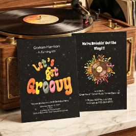 Retro Groovy 60th Birthday Invitation Einladung