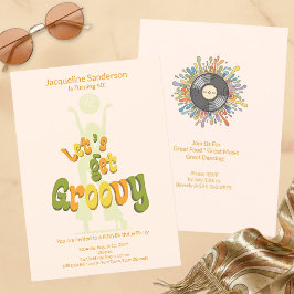 Retro Groovy 60th Birthday Invitation Einladung