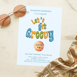 Retro Groovy 60th Birthday Invitation Einladung