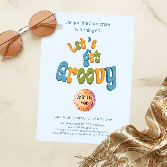 Retro Groovy 60th Birthday Invitation Einladung (Von Creator hochgeladen)