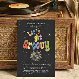 Retro Groovy 60th Birthday Invitation Einladung