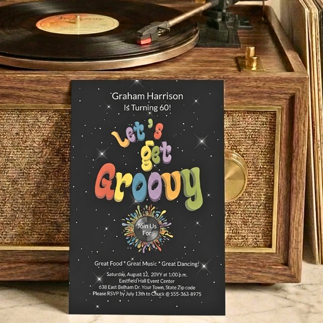 Retro Groovy 60th Birthday Invitation Einladung (Von Creator hochgeladen)