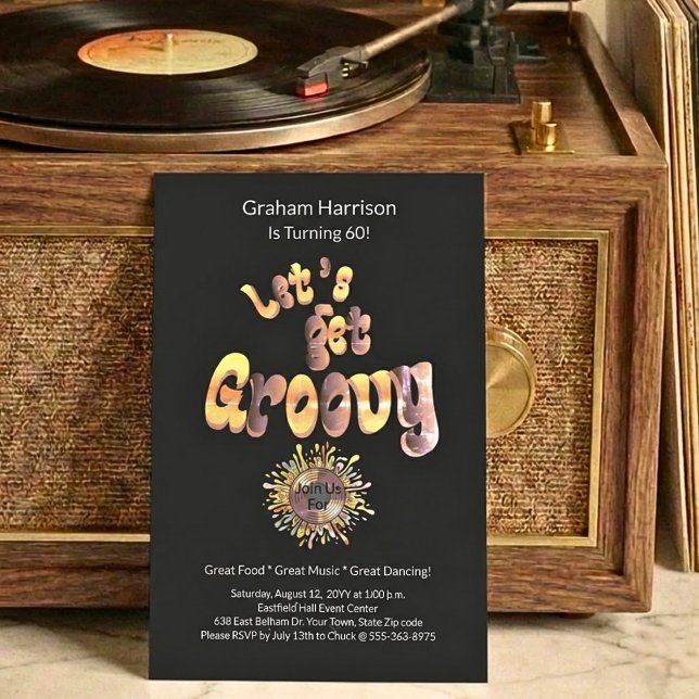 Retro Groovy 60th Birthday Invitation Einladung (Von Creator hochgeladen)