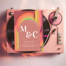 Retro Groovy 70 Curvy Lines Einladung