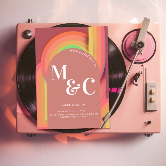 Retro Groovy 70 Curvy Lines Einladung (Von Creator hochgeladen)