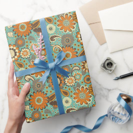 Retro Groovy 70er Blume Power Geschenkpapier