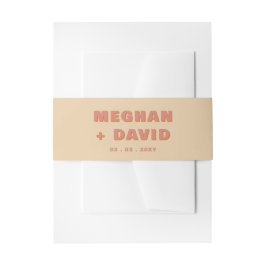 Retro Groovy 70er Boho Terracotta Wedding Einladungsbanderole