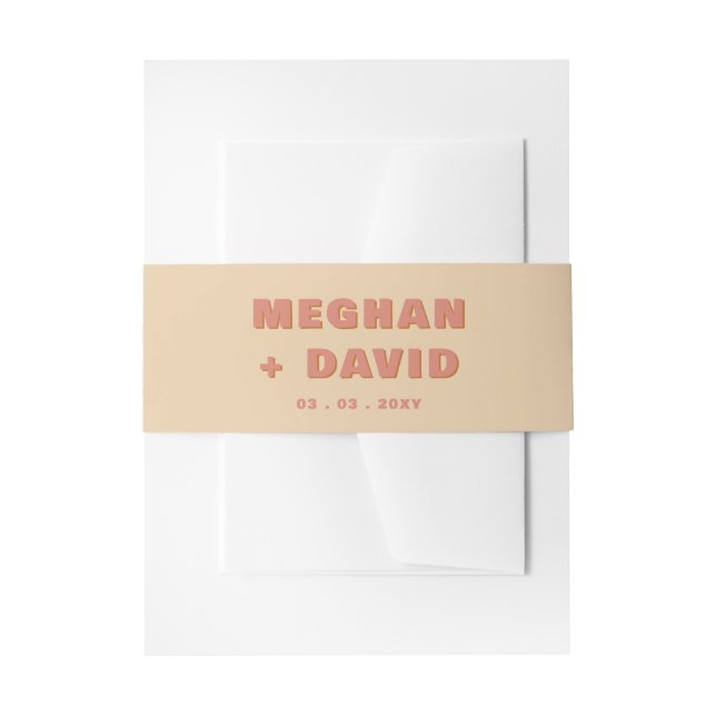 Retro Groovy 70er Boho Terracotta Wedding Einladungsbanderole (Vorderseite Beispiel)