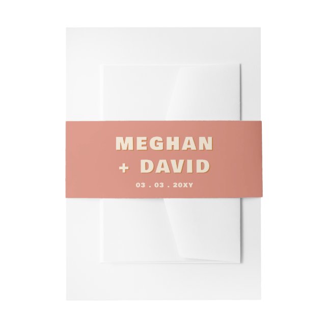 Retro Groovy 70er Boho Terracotta Wedding Einladungsbanderole (Vorderseite Beispiel)