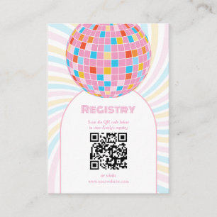Retro Groovy 70er Disco Ball Brautparty Registrier Begleitkarte
