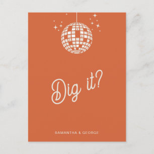 Retro Groovy 70er Jahre Süß Elfenbein Orange Disco Postkarte