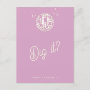 Retro Groovy 70er Jahre Süße Elfenbein Rosa Disco Postkarte
