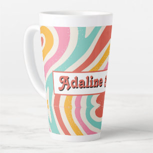 Retro Groovy 70er Jahre Wellige Farbige Hochzeit Milchtasse