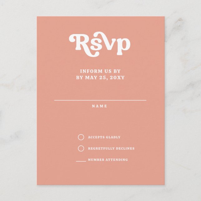 Retro Groovy 70er Niedlich Pink Blush QR UAWG Postkarte (Vorderseite)