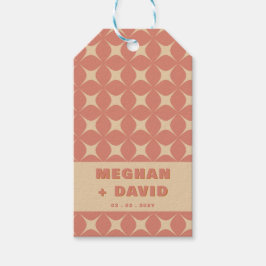 Retro Groovy 70er Pattern Boho Terracotta Wedding Geschenkanhänger