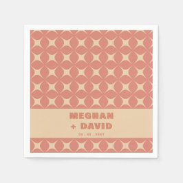 Retro Groovy 70er Pattern Boho Terracotta Wedding Serviette