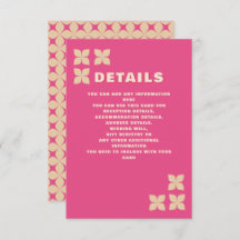 Retro Groovy 70er Pink Beige Wedding