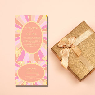 Retro Groovy 70er Themed Mutes Hochzeit All In One Einladung