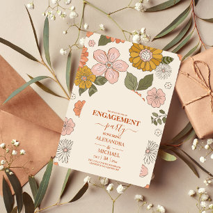 Retro Groovy 70er Themed Mutes Hochzeit Einladung