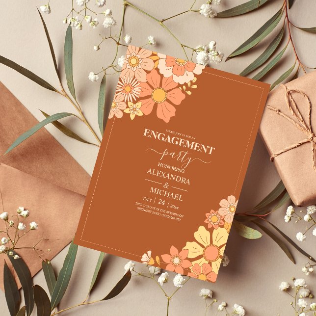 Retro Groovy 70er Themed Mutes Hochzeit Einladung (Von Creator hochgeladen)