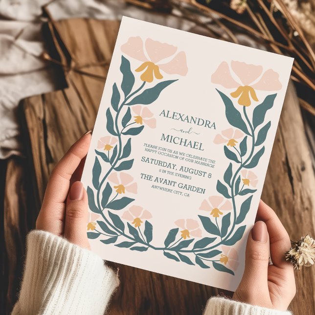 Retro Groovy 70er Themed Mutes Hochzeit Einladung (Von Creator hochgeladen)