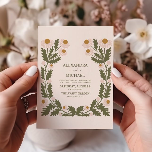 Retro Groovy 70er Themed Mutes Hochzeit Einladung (Von Creator hochgeladen)