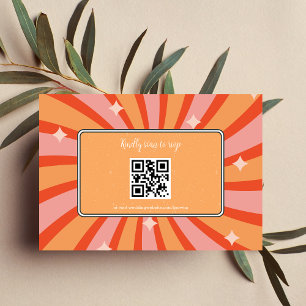 Retro Groovy 70er Themed Mutes Tones Wedding RSVP